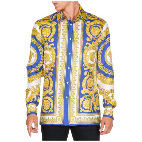 versace men's dress shirts|Versace long sleeve shirt men.